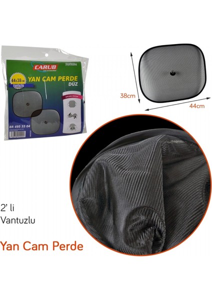 Yan Cam Perde Düz Vantuzlu Siyah 2 Li 44X38 cm BR4955504 fiyatları