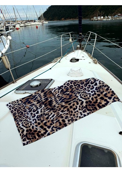 Leopar Desenli Şık Unisex Plaj Havlusu 70X150 098-