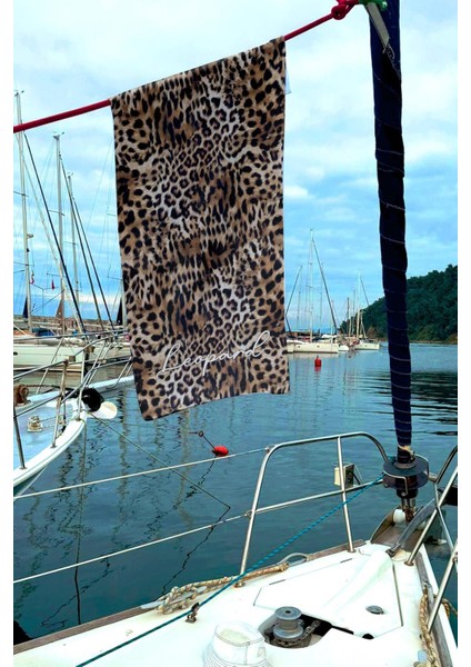 Leopar Desenli Şık Unisex Plaj Havlusu 70X150 098-