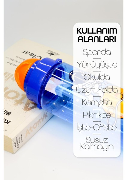 Çocuklar için 500 mL mavi hafif ve kullanışlı Tritan pipetli su şişesi fırsatları