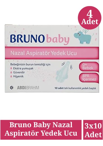 Bruno Baby Nazal Aspiratör Yedek Ucu 10'lu 4 Adet