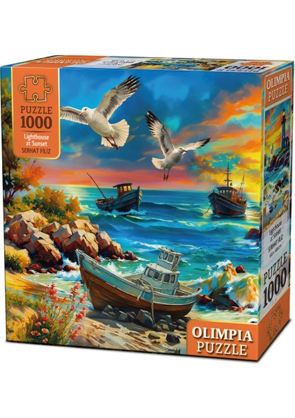 Olimpia Lighthouse At Sunset 1000 Parça Puzzle