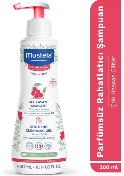 Mustela Soothing Cleansing Gel Hair And Body Hassas Ciltler Için Temizleme Jeli 300 ml