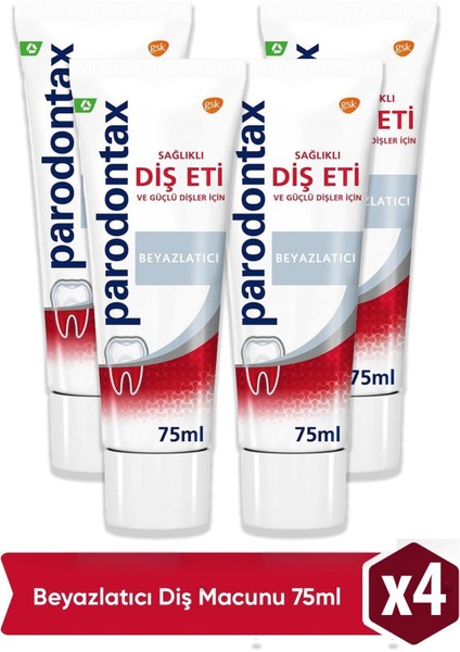 Geliştirilmiş Tat Beyazlatıcı Diş Macunu 75 ml 4'lü