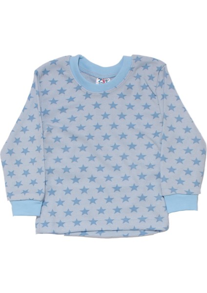 Erkek Bebek Mavi Yıldız Baskılı Çıtçıtlı Pijama Takımı fiyatları