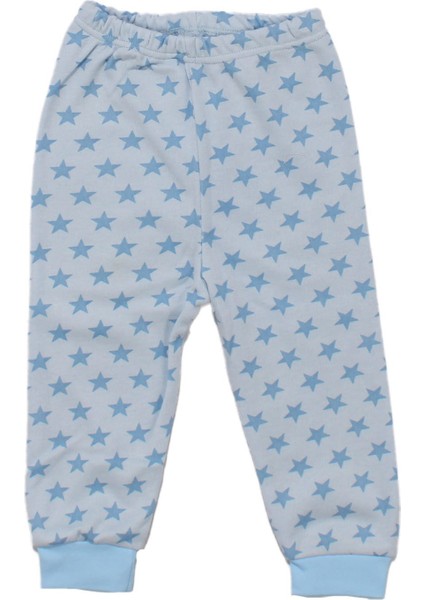 Erkek Bebek Mavi Yıldız Baskılı Çıtçıtlı Pijama Takımı fırsatları