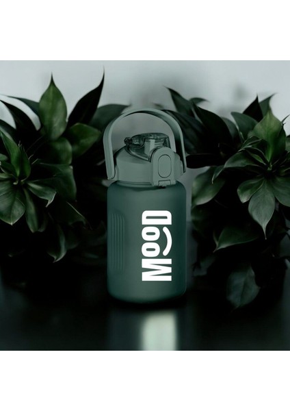 1000 ml spor matara, kilitli kapak, sızdırmaz, yeşil renk, plastik