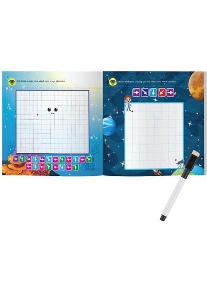 3-6 Yaş Dikkat Geliştiren Kodlama Kitabım Seti (Yaz-Sil)