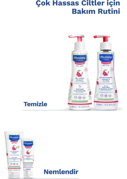 Mustela Soothing Cleansing Gel Hair And Body Hassas Ciltler Için Temizleme Jeli 300 ml 2 Adet