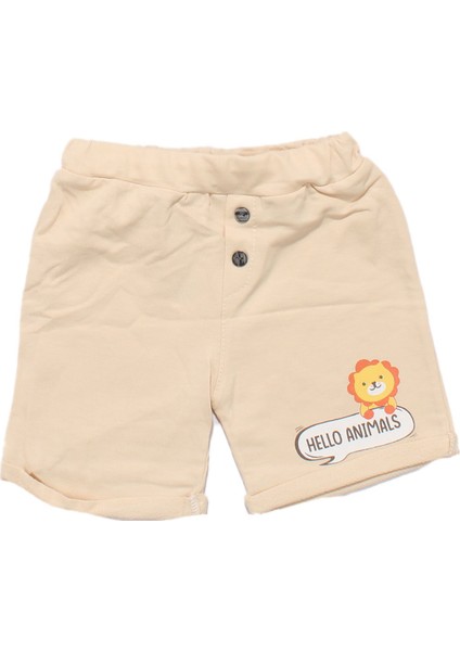 Erkek Bebek Bej Hayvanlı Desenli Müslin Gömlekli 2'li Takım fırsatları