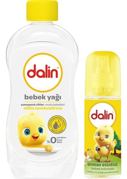 Dalin Bebe Yağı 500 ml + Dalin Bebek Kolonyası Sprey Orman Esintisi 100 ml