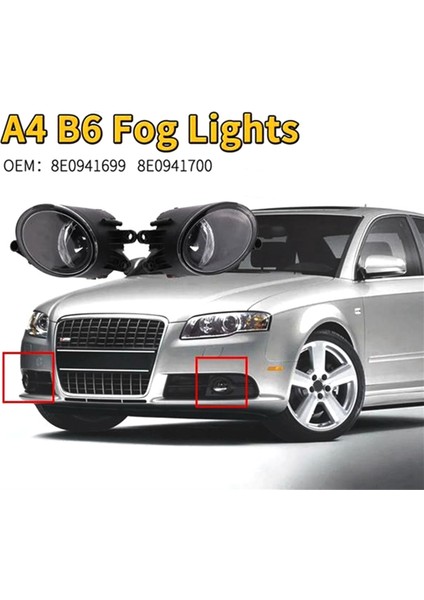 Audi A4 B6 2001-2005 Araba Ön Tampon Sis Lambası Araba Stili Halojen Sis Lambası Sağ 8E0941700 (Yurt Dışından) fırsatları