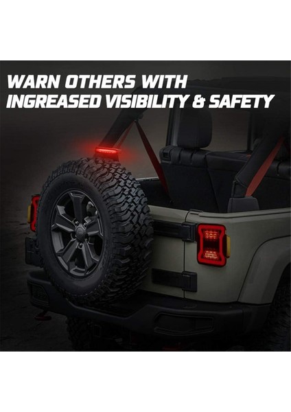 Jeep Wrangler Jl 2018-2024 Için LED 3. Fren Lambası Arka Yüksek Montajlı Durdurma Lambası Fren Lambası Dumanlı Mercek (Yurt Dışından) fırsatları