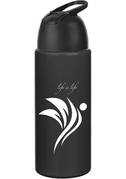 Kilitlenebilir Güvenlikli 700 ml Siyah Spor Matara