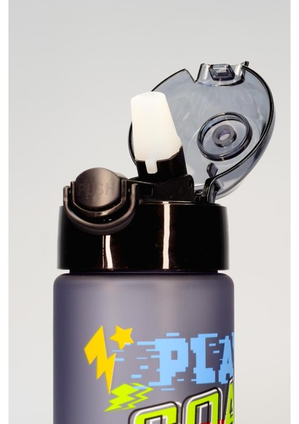 Renkli Unicorn Tritan Su Şişesi, Pipetli, 550 ml, Çocuklar için eğlenceli tasarım