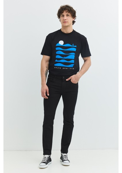 Pavel Slim Tapered Fit Solmayan Siyah Erkek Jean Pantolon fiyatları