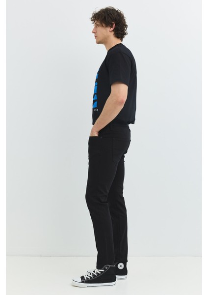 Pavel Slim Tapered Fit Solmayan Siyah Erkek Jean Pantolon modelleri