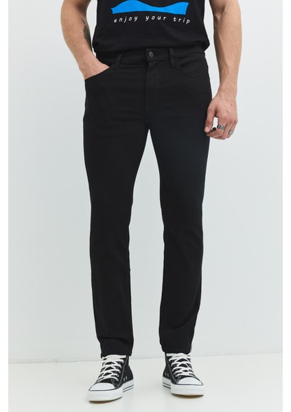 Pavel Slim Tapered Fit Solmayan Siyah Erkek Jean Pantolon fırsatları