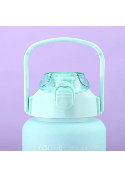 3'lü Spor Su Şişesi Seti, 2L+900ml+600ml, Tritan, Mavi-Pembe, Motivasyonlu, Hafif, Sağlıklı fırsatları