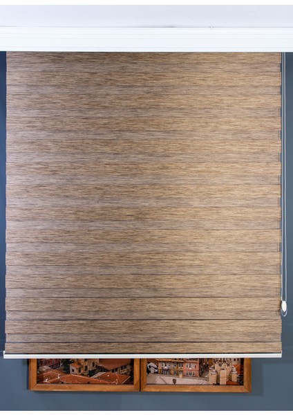 Kahverengi Bambu Stor Zebra Perde