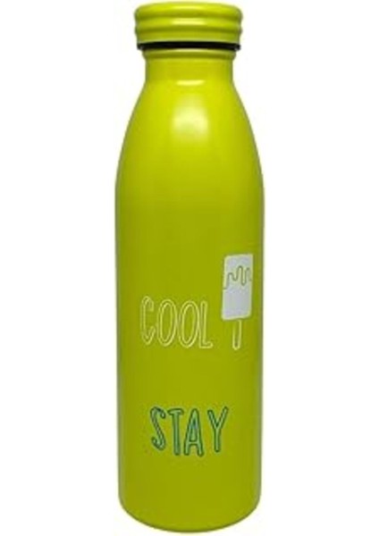 Fosfor Yeşili Çelik Desenli 500ml Matara, şık ve tasarım