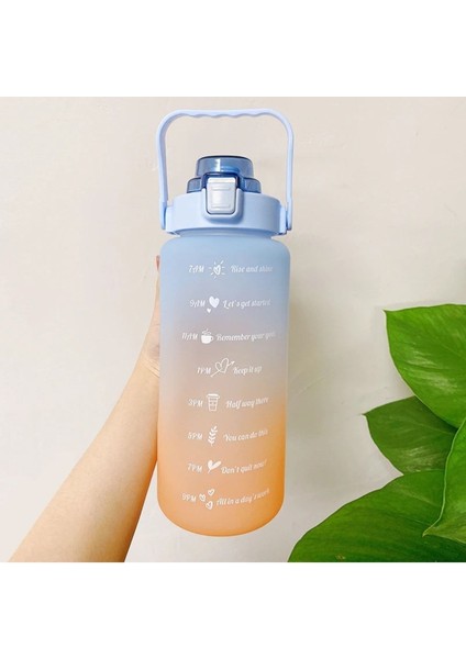 2L Spor Su Şişesi, Mavi-Turuncu, Sağlıklı ve Şık Plastik Suluk
