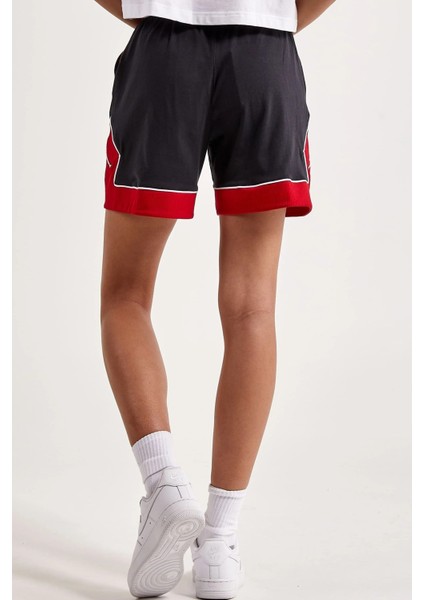 Jordan Sport Diamond Loose Fit Shorts Kadın Geniş Kalıp Şort Siyah Kırmızı fiyatları