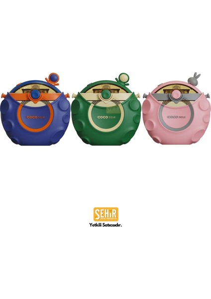 Uzay Temalı 630ml Silikon Kılıflı Tritan Matara, Çocuklar İçin Renkli ve