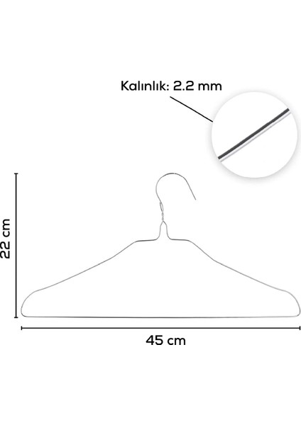 10'lu Krom Tshirt ve Şal Askısı Yer Kaplamaz Askı