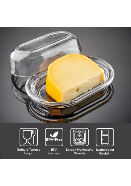 Kapaklı Cam Tereyağlık 176 ml fırsatları