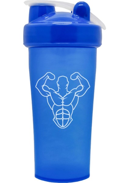 Mavi 650 ml Vücut Figürlü Plastik Shake Kabı