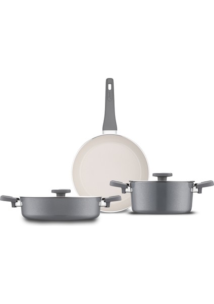 Swiss Crystal Grey 5 Parça Tencere Seti