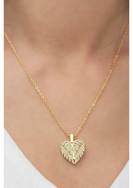 Kişiye Özel Gizli Isim Yazılı Aşkın Kanatları Açılan Kalpli Kolye BBK55