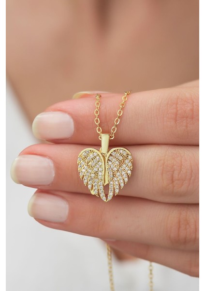 Kişiye Özel Gizli Isim Yazılı Aşkın Kanatları Açılan Kalpli Kolye BBK55