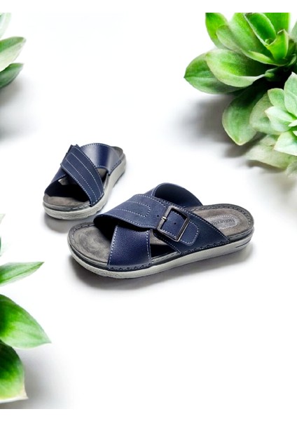 Erkek Deri Iç Taban Tokalı Ayarlanabilir Yumuşak Ev ve Dışarı Terliği fiyatları