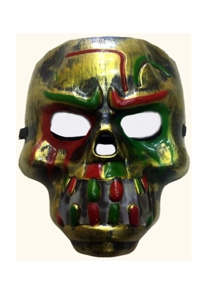 Büro Ev Ofis Etkinlik Gösteri Drakula Kostümü Için Golden Kanlı Dişli Kafatası Maske