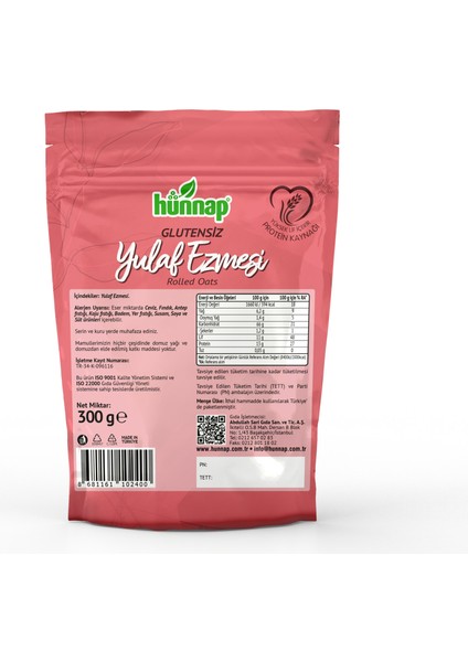 Glutensiz Yulaf Ezmesi 300 gr fiyatları