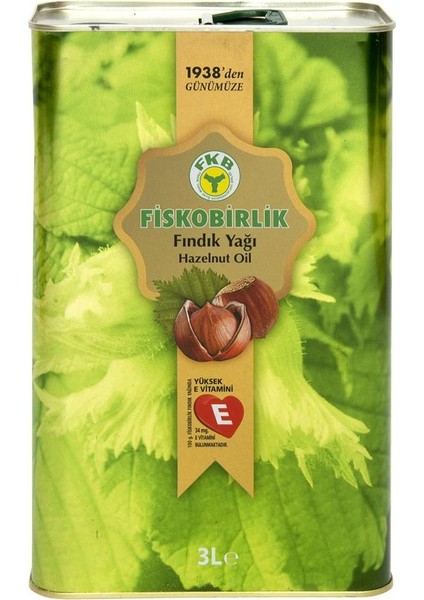 Fındık Yağı 3 Lt Teneke