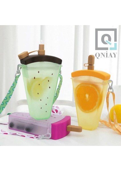 Renkli Karpuz Desenli 300 ml Plastik Su Şişesi, Spor ve Günlük Kullanım İçin Mükemmel