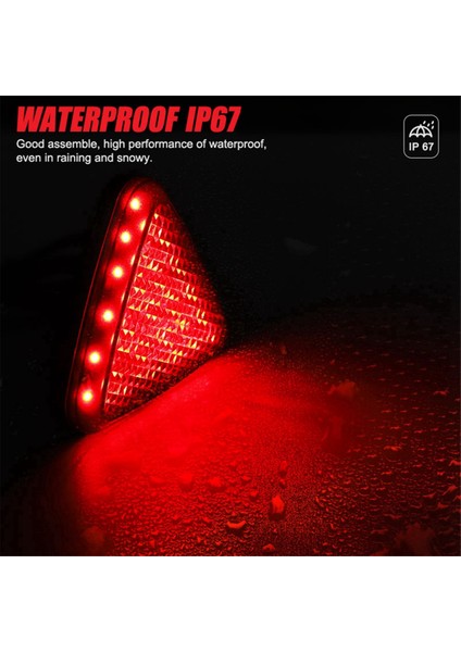 12V Üçüncü Fren Lambası Üçgen Arka Lambası LED Arka Stop Lambası Kırmızı Su Geçirmez Motos Pikaplar Kamyonetler Arabalar Için (Yurt Dışından) fırsatları