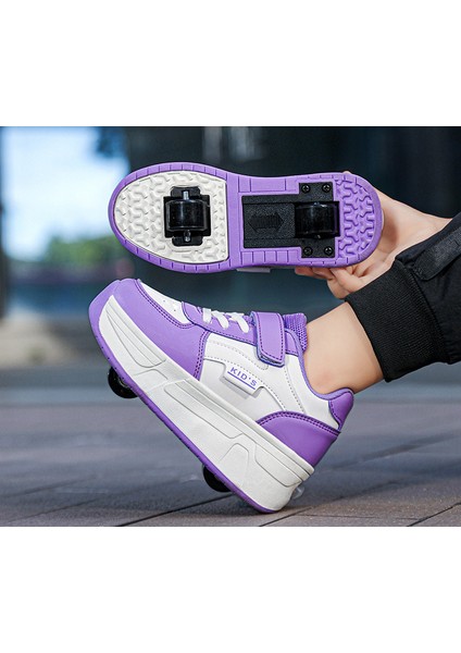 Çocuk Spor Ayakkabıları Erkek ve Kadın Çocuk Çift Tekerlekli Paten Öğrenci Paten (Yurt Dışından)