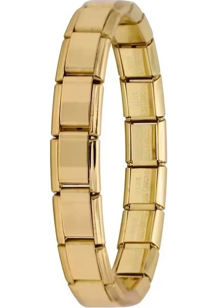 Italyan 18-21CM Beden Seçenekli Charm Çelik Bileklik SCB38