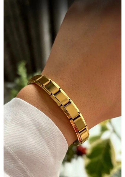 Italyan 18-21CM Beden Seçenekli Charm Çelik Bileklik SCB38