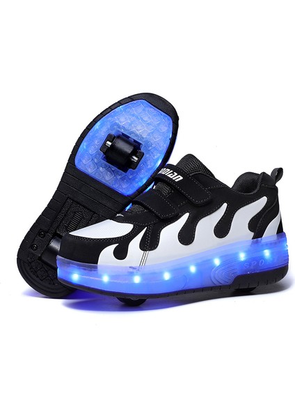 Spor Ayakkabı LED Işık Ayakkabı Parlayan Erkek ve Kadın Çocuk Tekerlekli Paten (Yurt Dışından)
