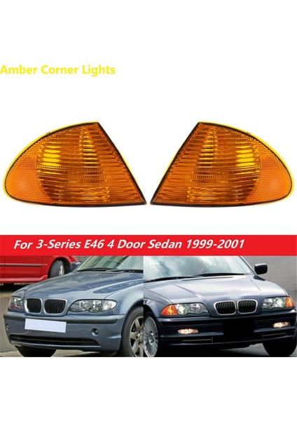 1 Çift Ön Köşe Lambası Sinyal Lambası Amber Işıkları Bmw 3 Serisi E46 Sedan 1998-2001 63136902766 63136902765 (Yurt Dışından) modelleri