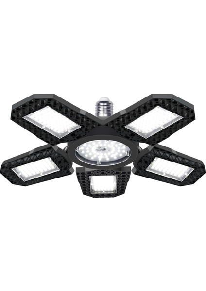 LED Garaj Lambası, 5 Ayarlanabilir Panelli Deforme Edilebilir LED Garaj Tavan Lambası, E27 LED Mağaza Lambası 3000LM 30W (Yurt Dışından)