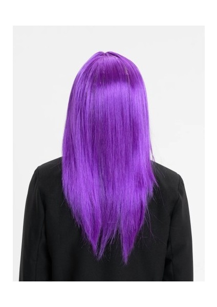 Etkinlik Gösteri Kostüm Peruğu İçin Mor Düz Kesim Saç Peruk