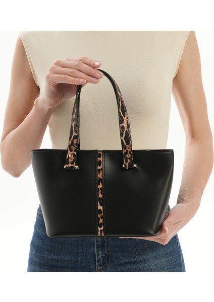Kadın Leopar Detaylı El ve Omuz Çantası modelleri