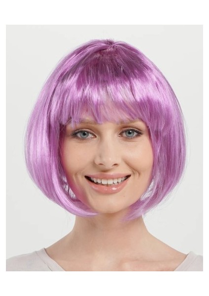 Büro Ev Ofis Etkinlik Gösteri Kostüm Peruğu Için Düz Kesim Küt Rose Pembe Saç Peruk fiyatları
