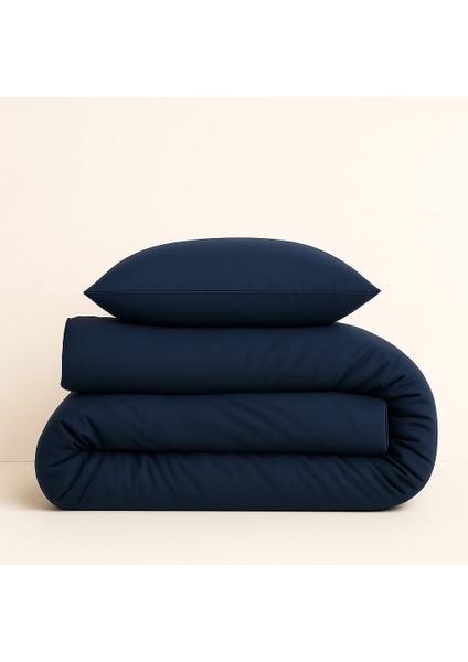 Tek Kişilik %100 Pamuk Nevresim Takımı 160 x 220 cm , Lastikli Çarşaflı Set, Lacivert modelleri